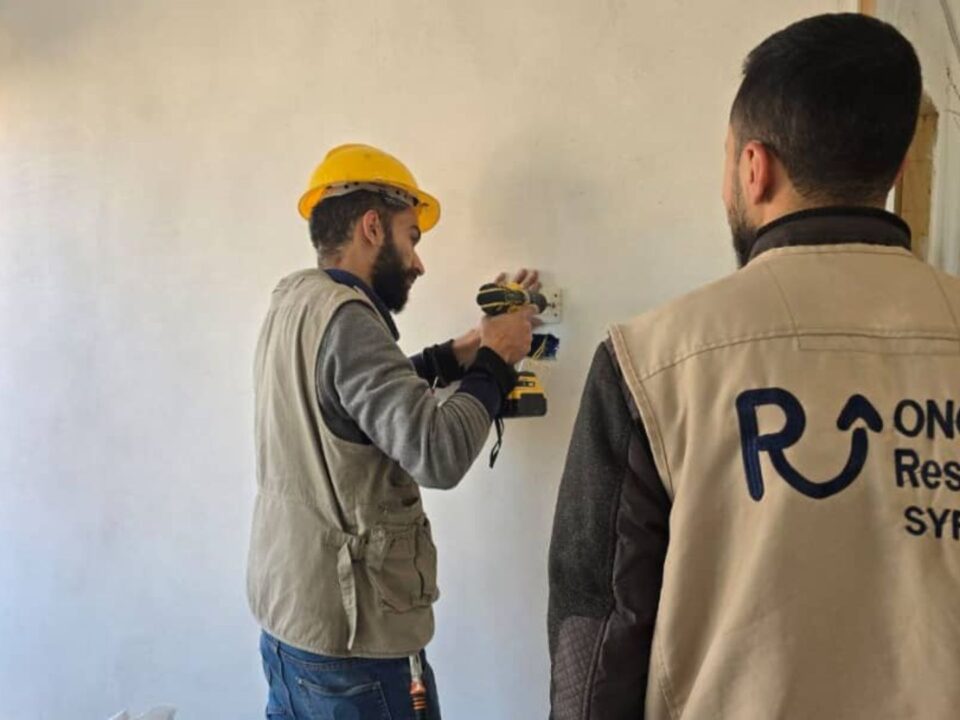 ehabilitación de viviendas en Alepo rural realizada por ONG Rescate para familias vulnerables en Siria