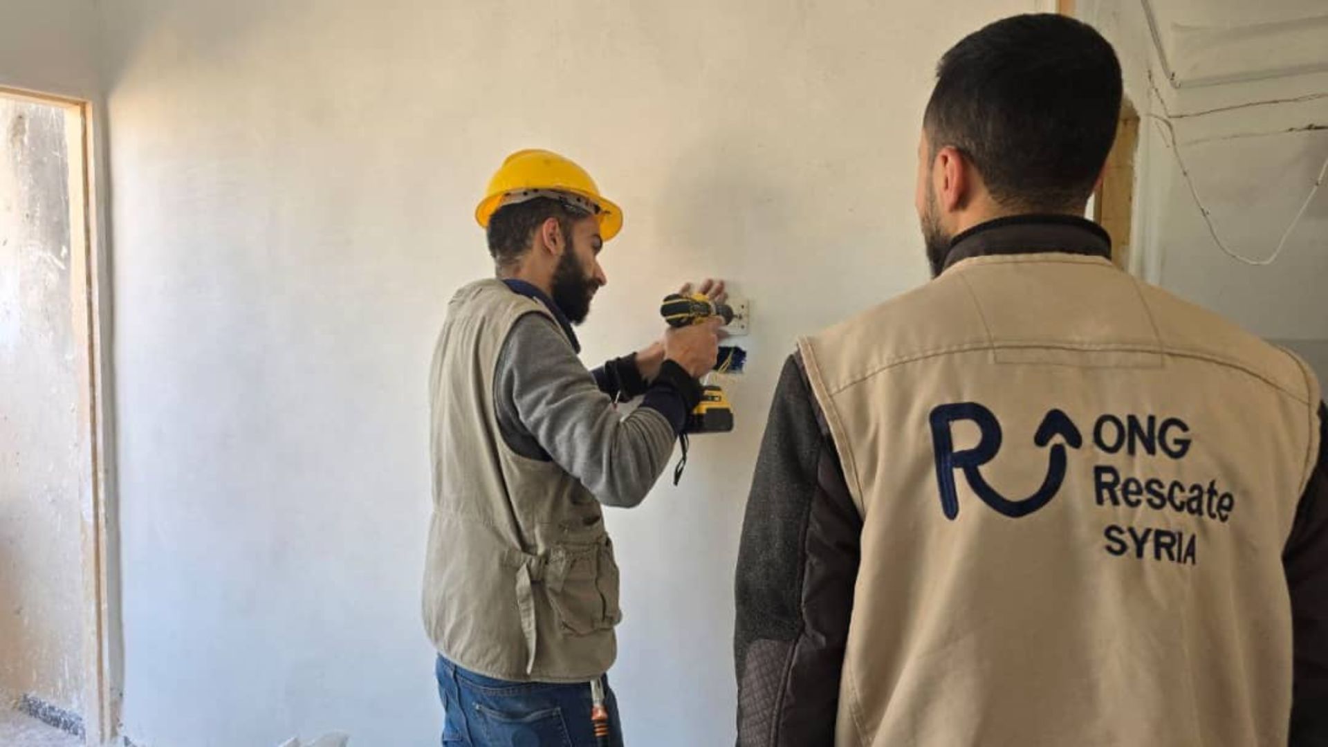 ehabilitación de viviendas en Alepo rural realizada por ONG Rescate para familias vulnerables en Siria