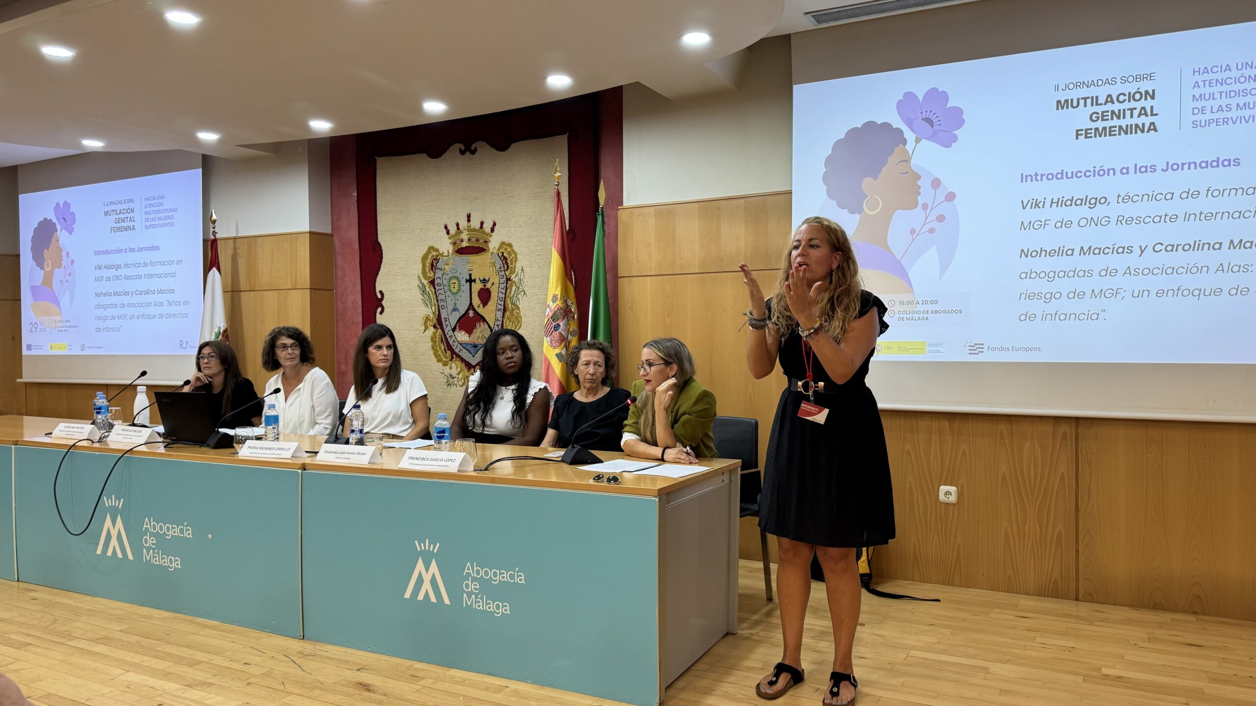Ponentes y profesionales en las II Jornadas sobre Mutilación Genital Femenina organizadas por ONG Rescate en Málaga